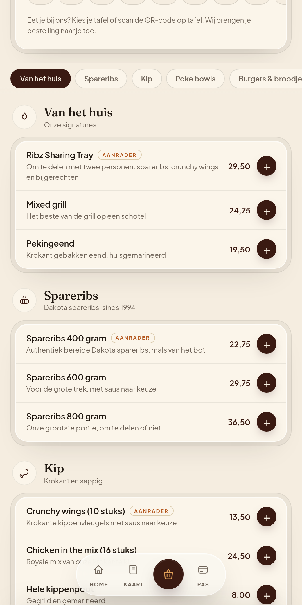 RIBZ menu